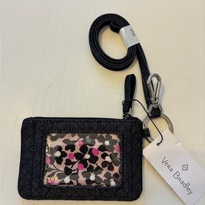 Vera Bradley Denim Navy ID Holder with Floral Design